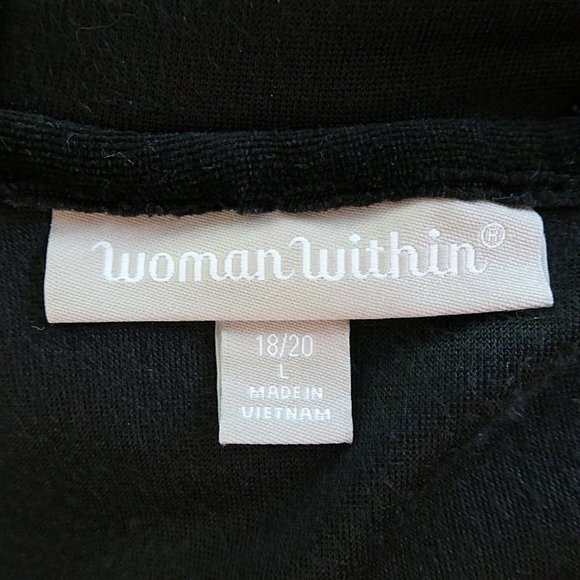 Woman Within Black Velour Jogging Suit 18/20 Large - Picture 6 of 7